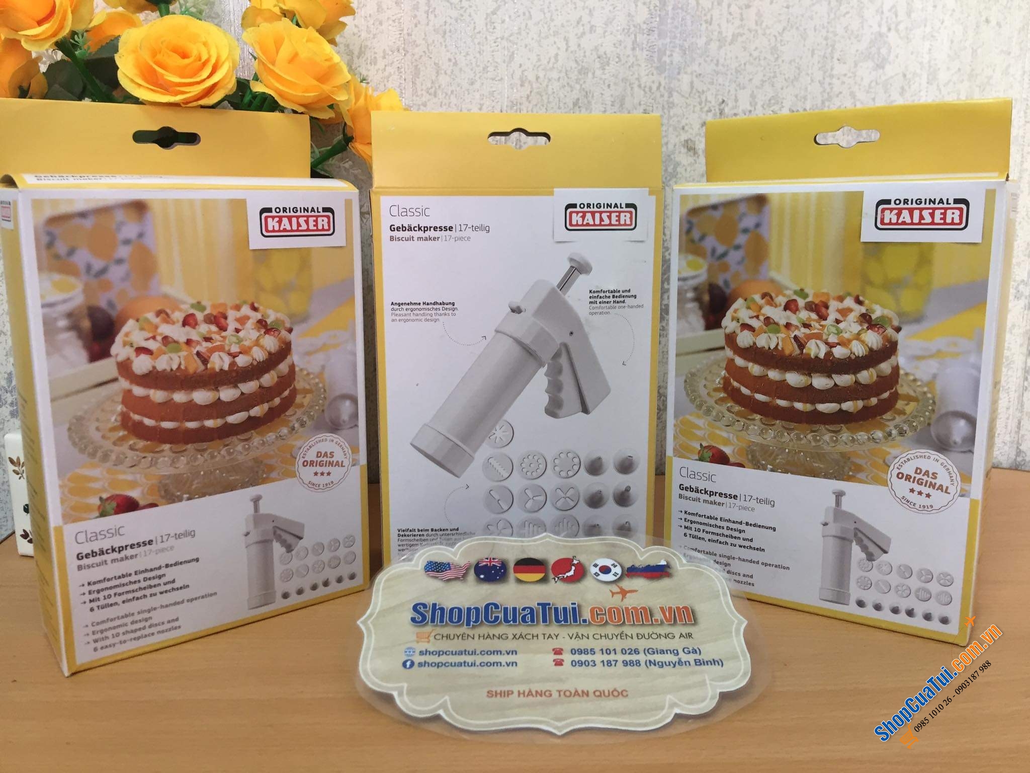 Dụng cụ ép bánh quy và kem tươi 17 món Kaiser - Made in Germany - Tạo ra những mẻ bánh quy vui nhộn, nhất quán