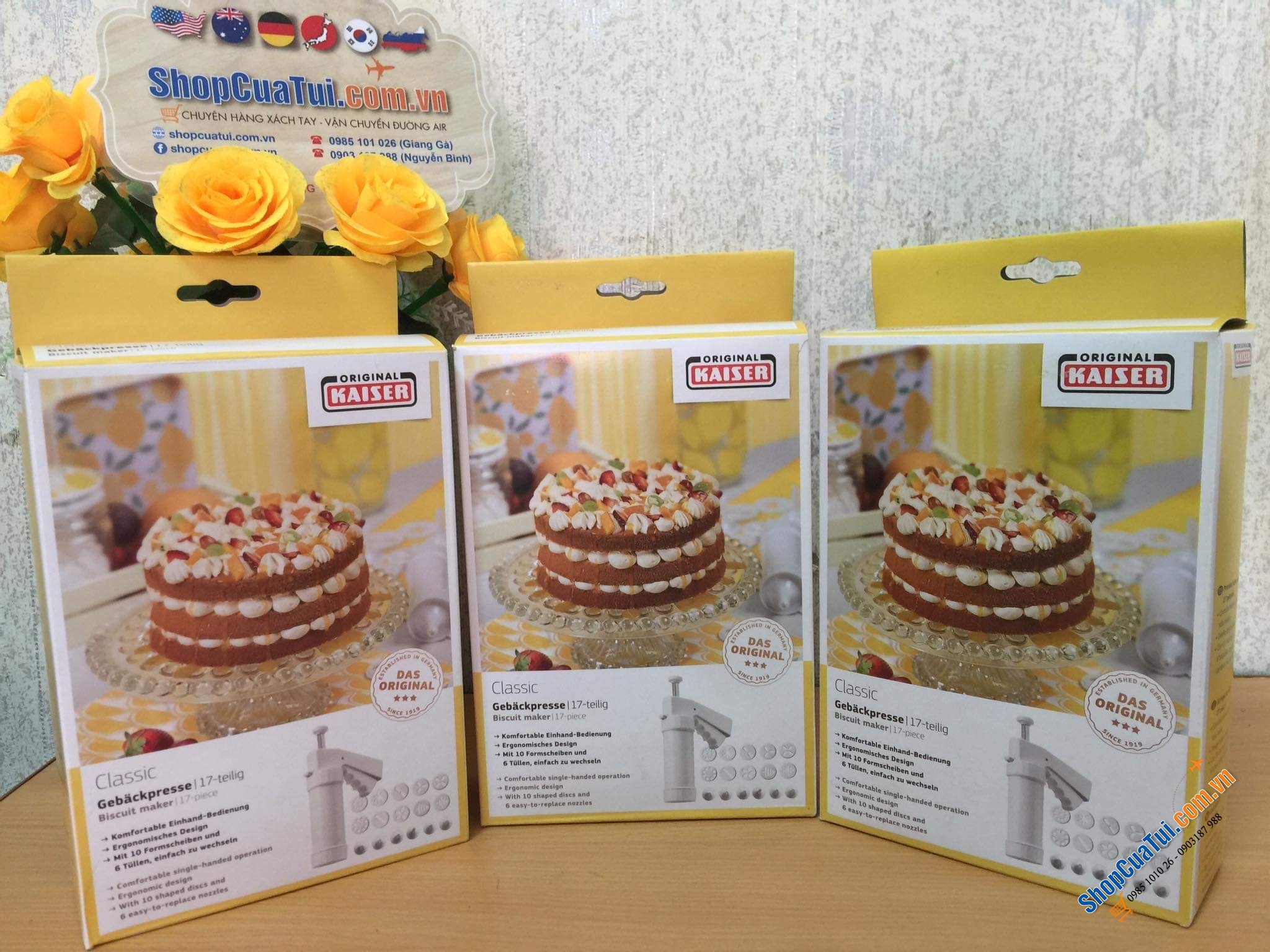 Dụng cụ ép bánh quy và kem tươi 17 món Kaiser - Made in Germany - Tạo ra những mẻ bánh quy vui nhộn, nhất quán