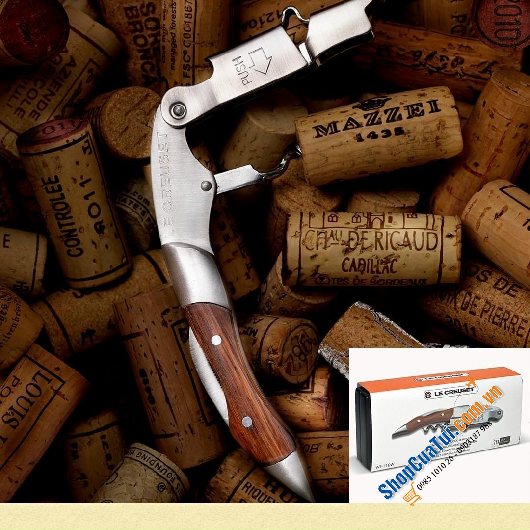 DỤNG CỤ MỞ RƯỢU LE CREUSET WT-110 MÀU GỖ HOẶC INOX