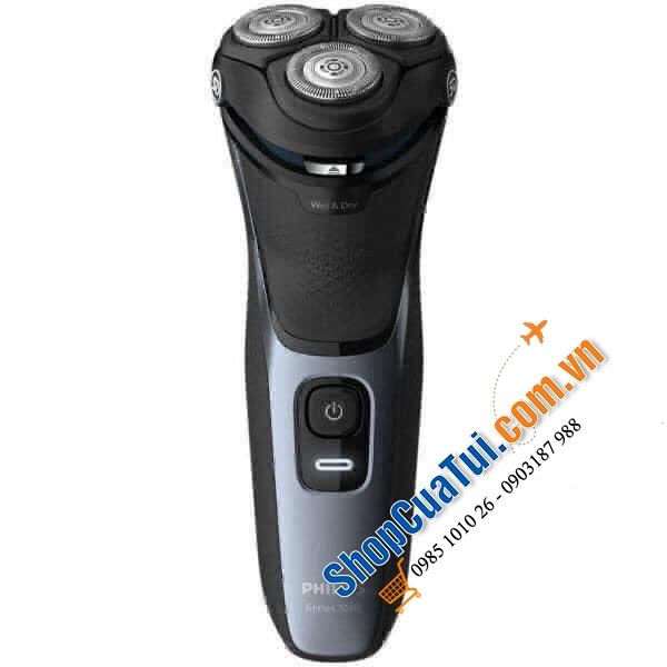 Máy cạo râu không dây (sạc điện) dành cho nam Philips S3133/51 Series 3000 đời mới, hiện đại (cạo ướt, cạo khô).