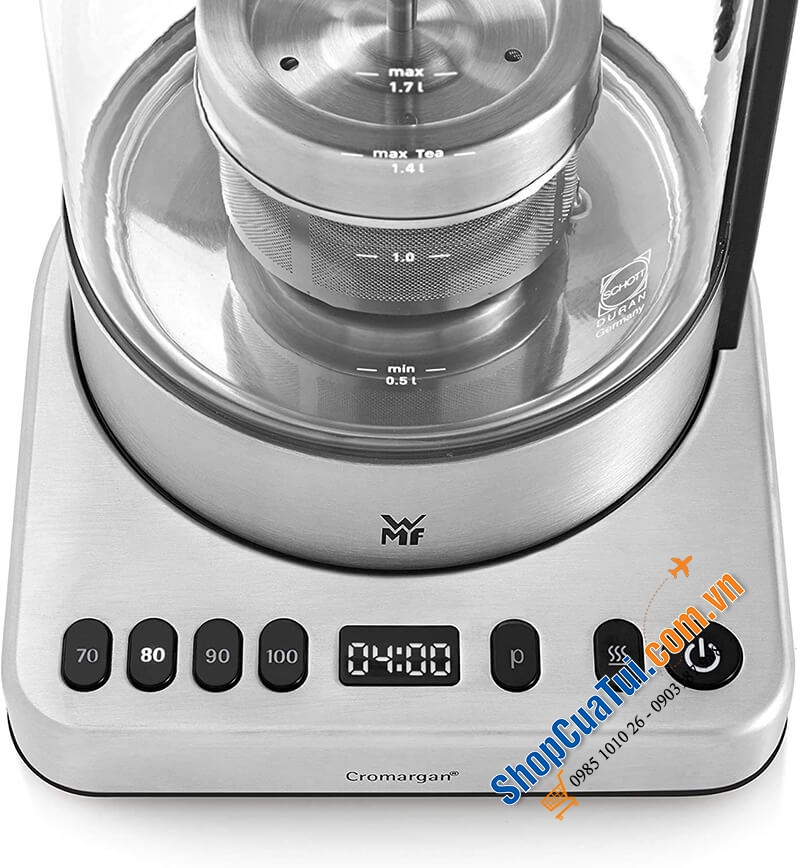 WMF LONO Tee- und Wasserkocher 2in1 loại to 1,7 lít - Ấm pha trà và đun siêu tốc dành cho những người yêu trà, công suất mạnh mẽ 3000w