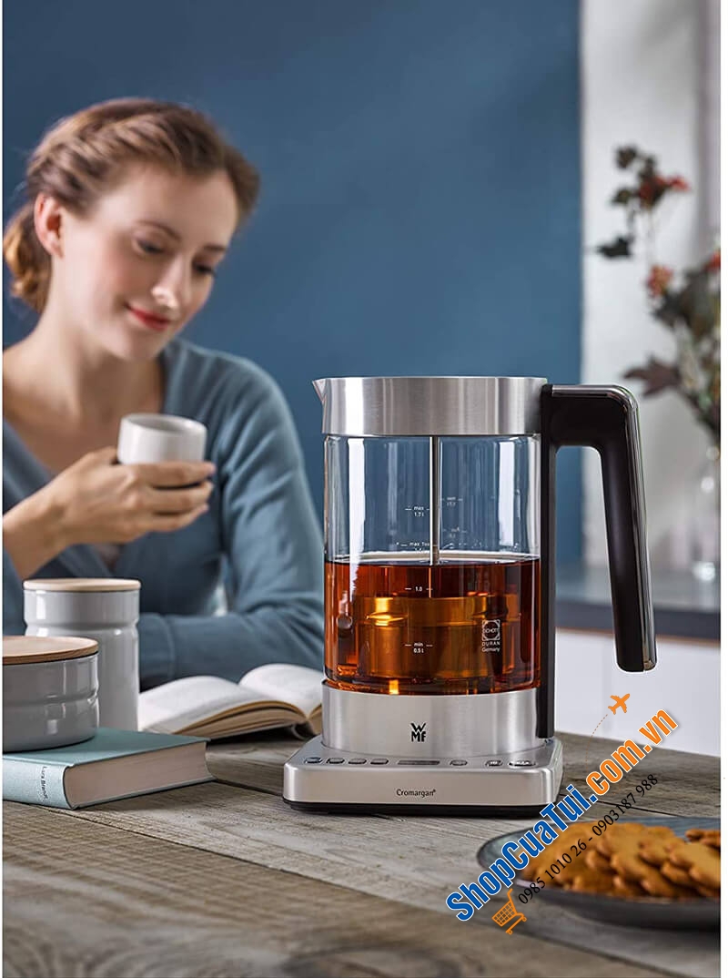 WMF LONO Tee- und Wasserkocher 2in1 loại to 1,7 lít - Ấm pha trà và đun siêu tốc dành cho những người yêu trà, công suất mạnh mẽ 3000w