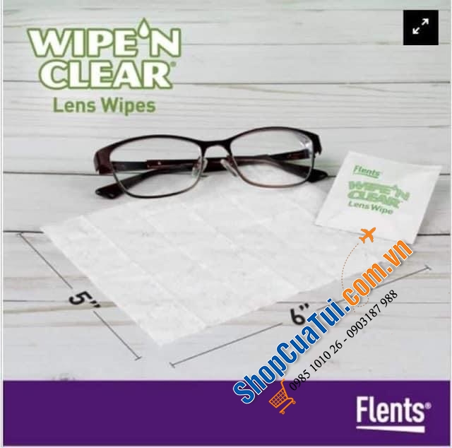 Giấy lau kính Flents Wipe Clear Lens Wipes giúp LÀM SẠCH KHÔNG TUỲ VẾT, KHÔNG SỢ TRẦY KÍNH và BẢO VỆ KÍNH hộp 75 miếng, Made in U.S.A
