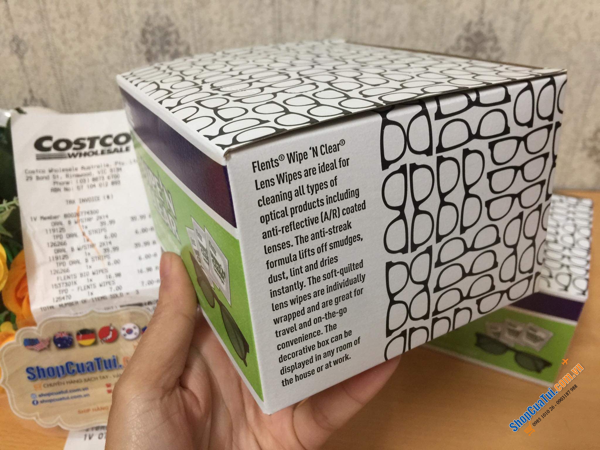 Giấy lau kính Flents Wipe Clear Lens Wipes giúp LÀM SẠCH KHÔNG TUỲ VẾT, KHÔNG SỢ TRẦY KÍNH và BẢO VỆ KÍNH hộp 75 miếng, Made in U.S.A