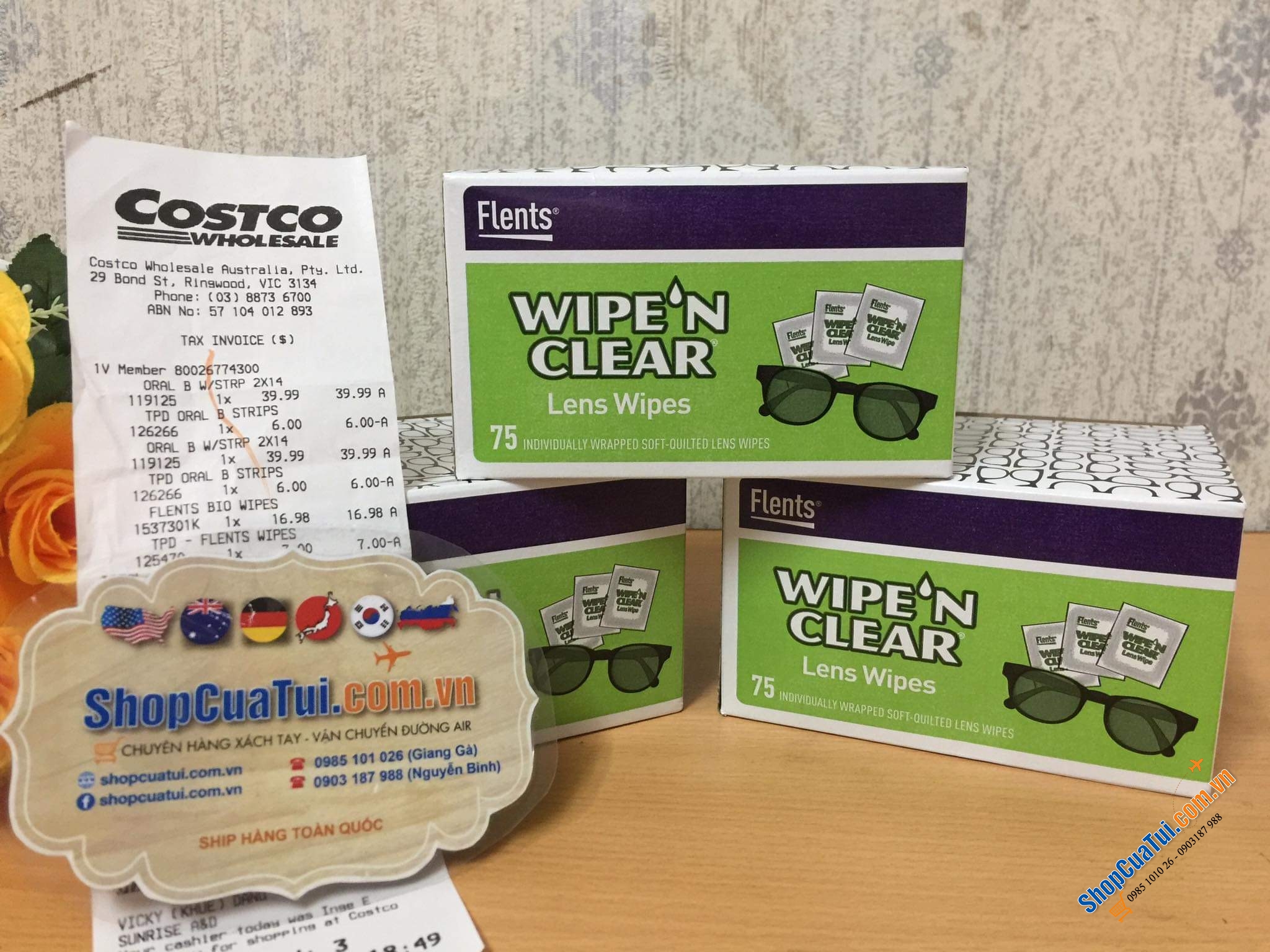 Giấy lau kính Flents Wipe Clear Lens Wipes giúp LÀM SẠCH KHÔNG TUỲ VẾT, KHÔNG SỢ TRẦY KÍNH và BẢO VỆ KÍNH hộp 75 miếng, Made in U.S.A