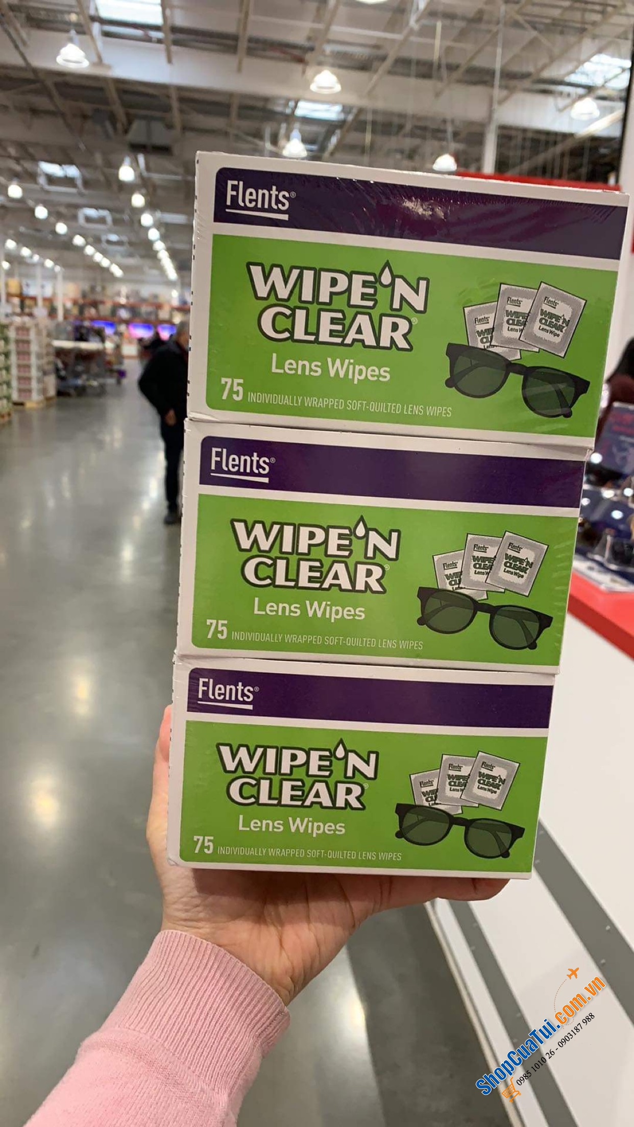 Giấy lau kính Flents Wipe Clear Lens Wipes giúp LÀM SẠCH KHÔNG TUỲ VẾT, KHÔNG SỢ TRẦY KÍNH và BẢO VỆ KÍNH hộp 75 miếng, Made in U.S.A