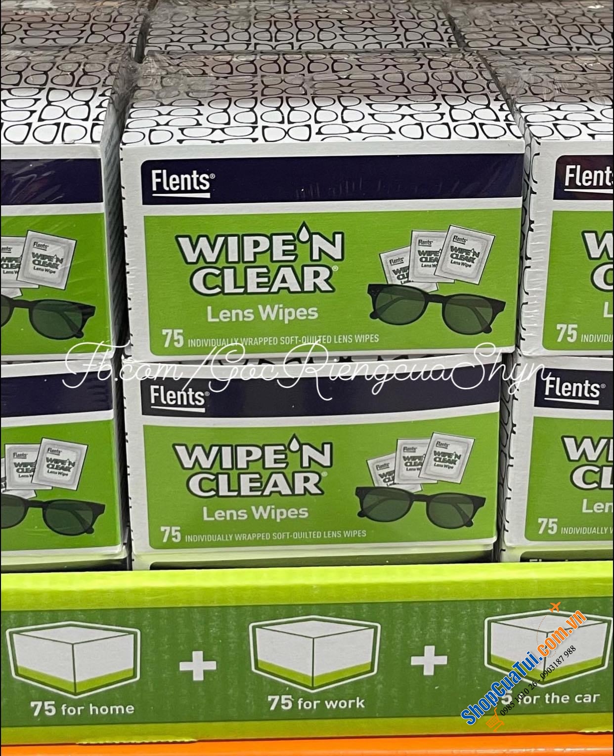 Giấy lau kính Flents Wipe Clear Lens Wipes giúp LÀM SẠCH KHÔNG TUỲ VẾT, KHÔNG SỢ TRẦY KÍNH và BẢO VỆ KÍNH hộp 75 miếng, Made in U.S.A