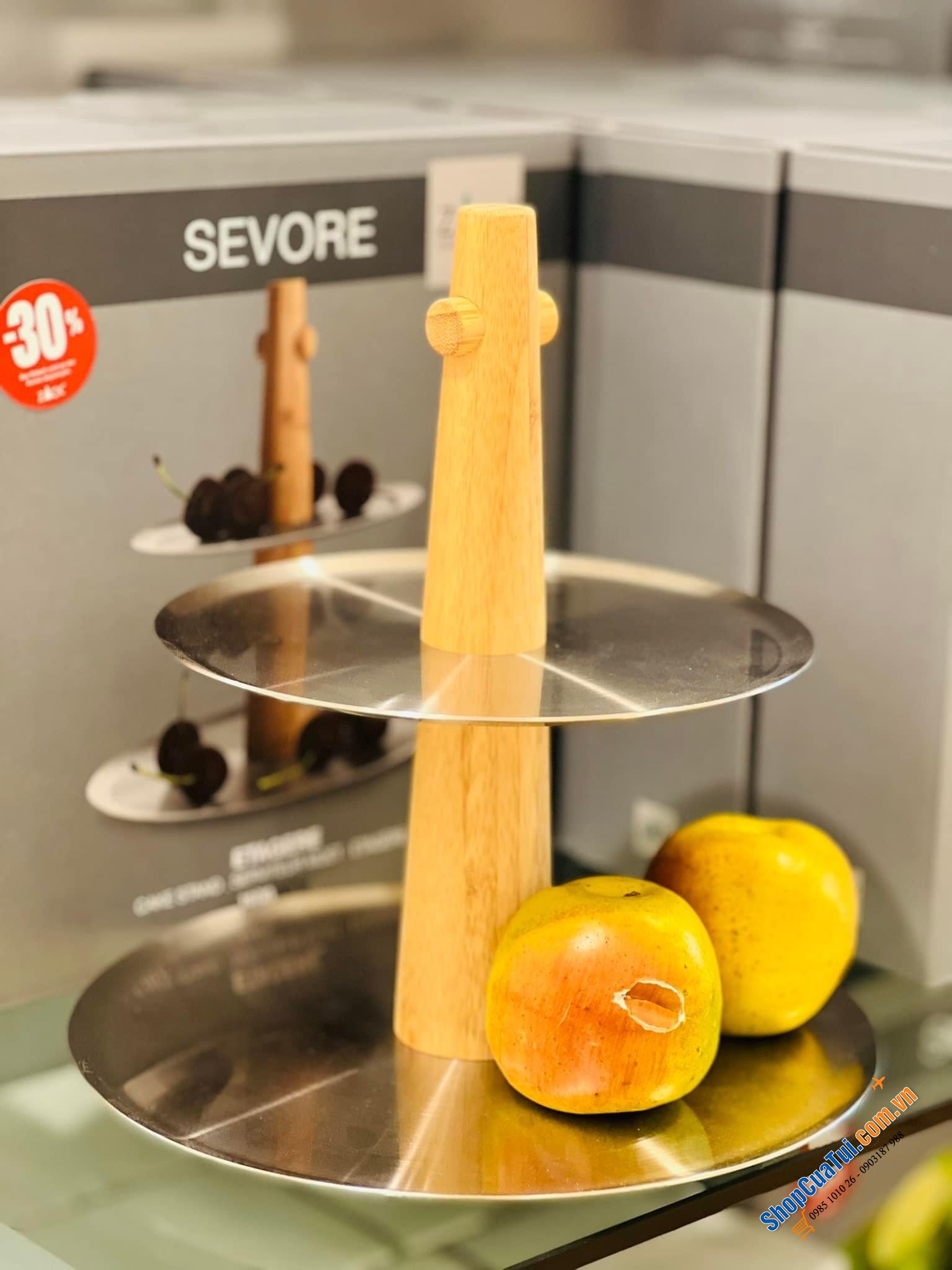 KHAY 2 TẦNG INOX - GỖ ZACK - made in Germany.