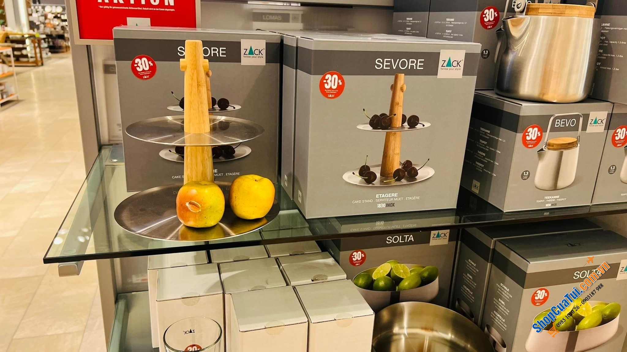 KHAY 2 TẦNG INOX - GỖ ZACK - made in Germany.