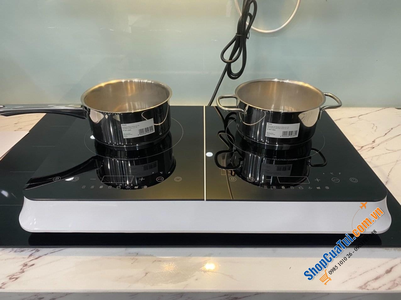 Bếp Từ Đôi Medion MD 18493 nấu nhanh hơn nhờ công suất cao 3500W với 10 mức điều chỉnh nhiệt độ