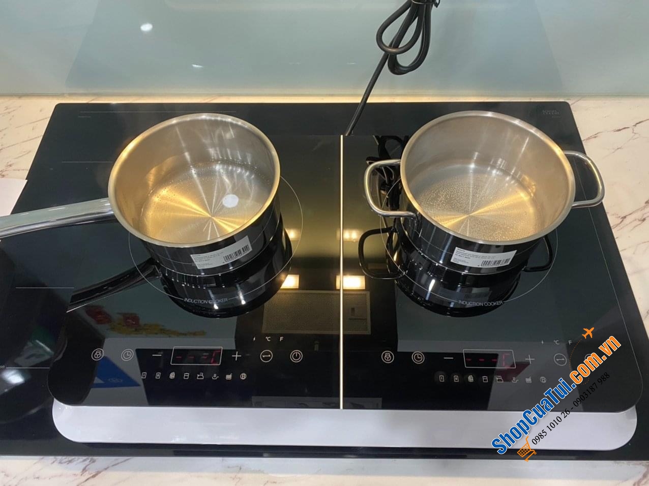 Bếp Từ Đôi Medion MD 18493 nấu nhanh hơn nhờ công suất cao 3500W với 10 mức điều chỉnh nhiệt độ