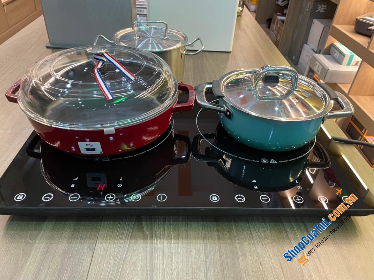 Bếp từ đôi Bếp từ 2 vùng nấu Steba ik650 kiểm soát nhiệt độ 60-240 ° C, với 8 mức công suất từ 300 - 2.000 W