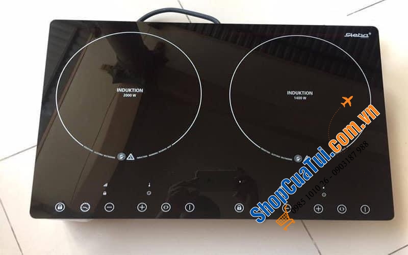 Bếp từ đôi Bếp từ 2 vùng nấu Steba ik650 kiểm soát nhiệt độ 60-240 ° C, với 8 mức công suất từ 300 - 2.000 W