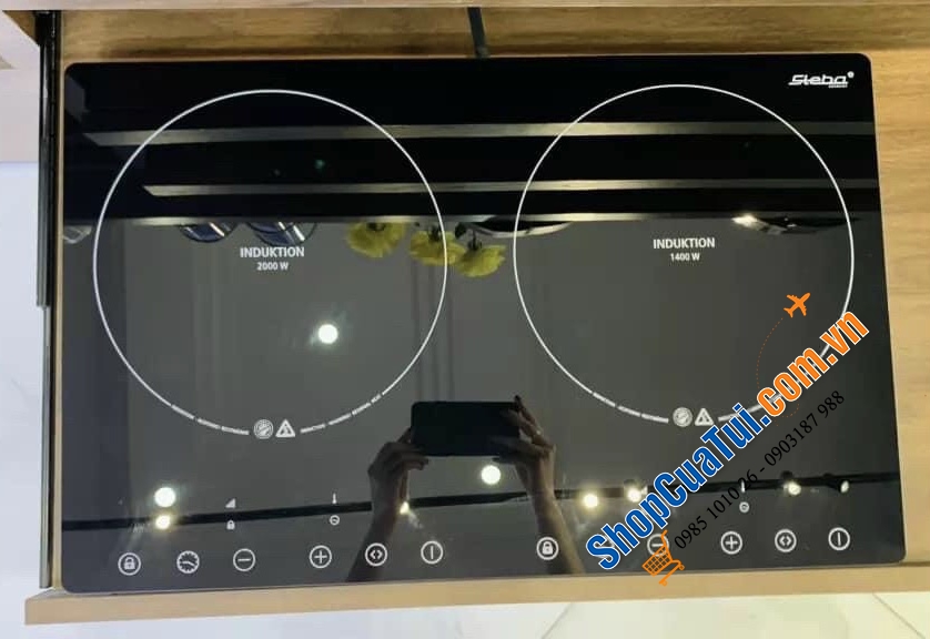 Bếp từ đôi Bếp từ 2 vùng nấu Steba ik650 kiểm soát nhiệt độ 60-240 ° C, với 8 mức công suất từ 300 - 2.000 W