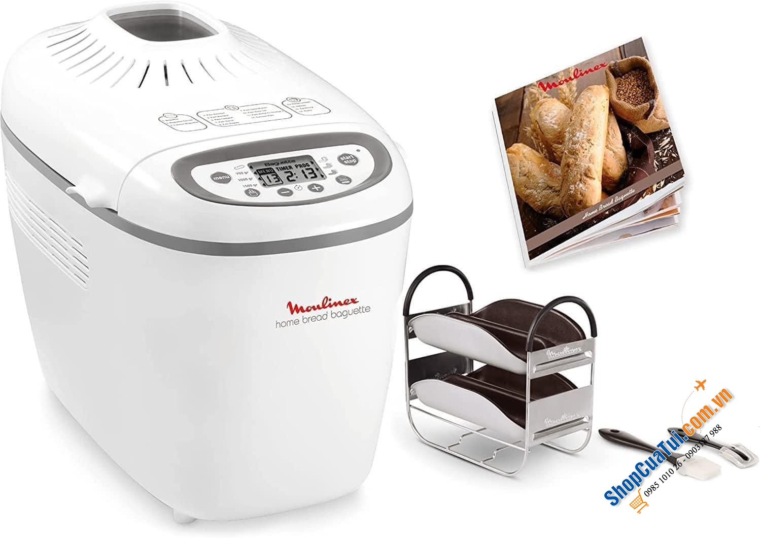 MÁY LÀM BÁNH MÌ TỰ ĐỘNG MOULINEX OW6101, 16 CHƯƠNG TRÌNH - để làm 16 loại bánh khác nhau: Bánh mì baguette, Bánh mì ngọt...