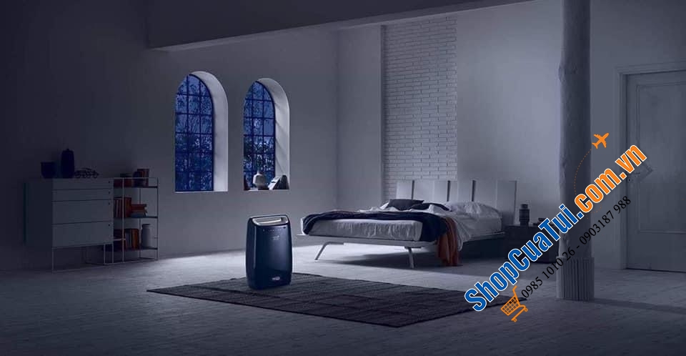 MÁY HÚT ẨM DELONGHI DEX16F - công suất hút 16 lít/ ngày giúp nhà cửa luôn khô ráo, sạch sẽ không nồm ẩm mốc, tránh virus sinh sôi cho phòng lên tới 75m2