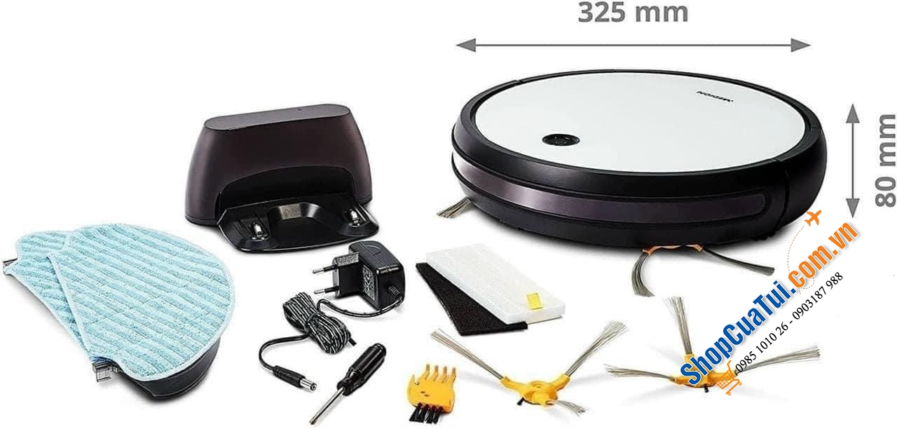Robot Hút Bụi Lau Nhà công nghệ cao thế hệ mới Medion MD20041 Intelligent 2in1 Cleaning With Extra Power - Dung lượng pin 2900mAh - Cao nhất trong các dòng máy của Hãng Medion