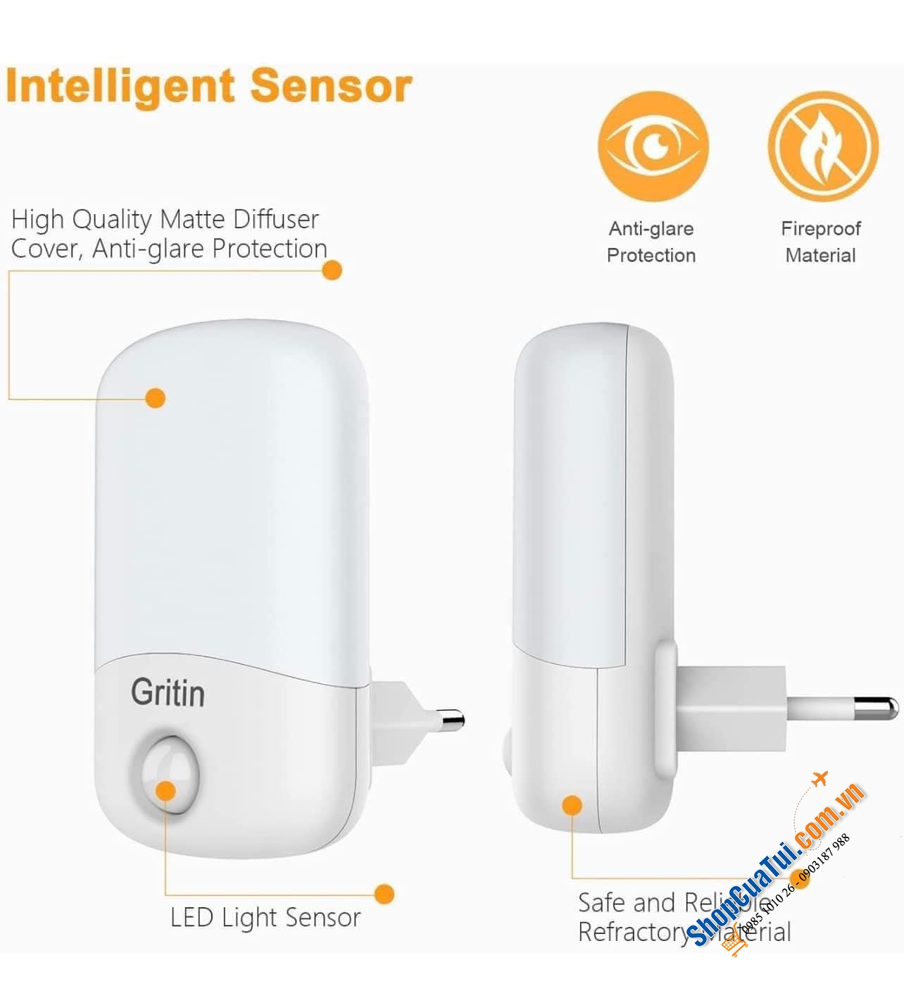 SET ĐÔI ĐÈN CẢM ỨNG GRITIN.