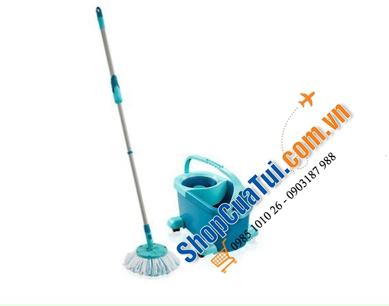 Cây Lau Nhà Leifheit 52102 Twist Ergo Mobile hình tròn - có bánh lăn, vệ sinh nhà cửa trở lên quá đơn giản