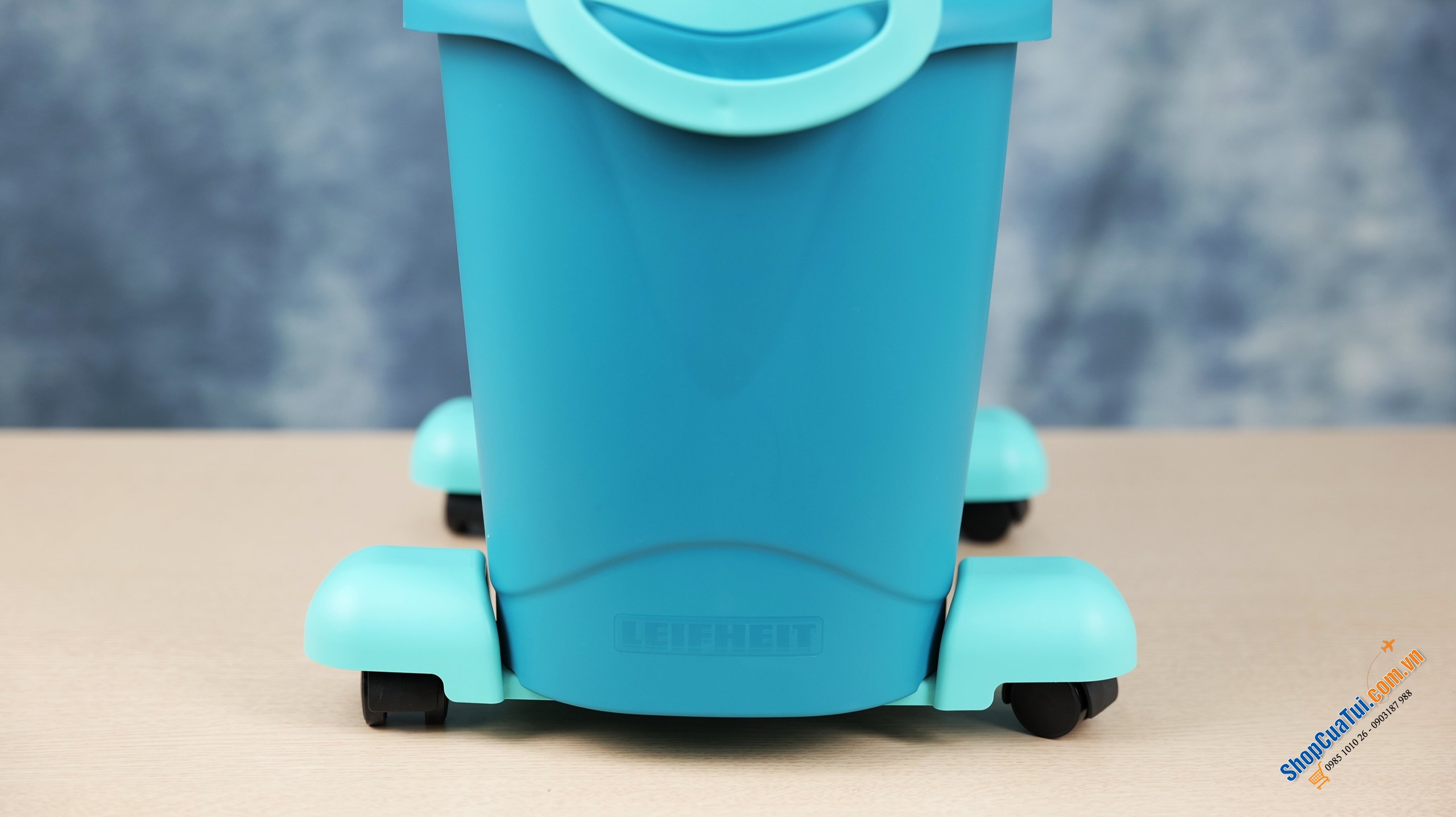 Cây Lau Nhà Leifheit 52102 Twist Ergo Mobile hình tròn - có bánh lăn, vệ sinh nhà cửa trở lên quá đơn giản