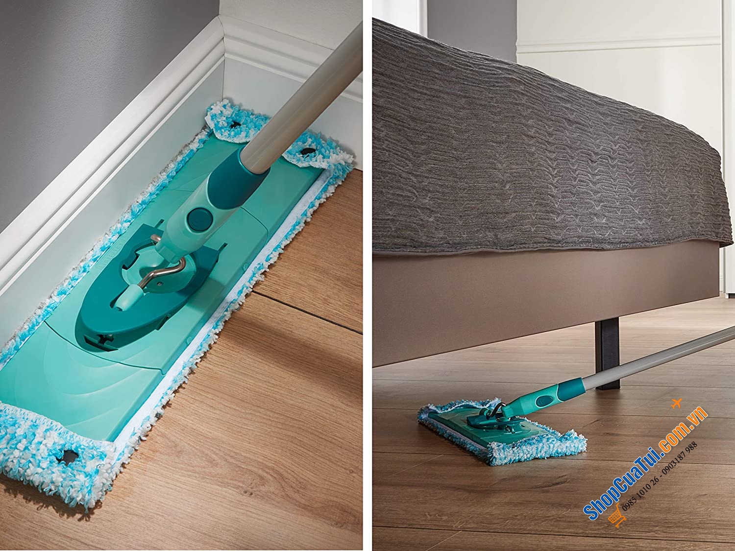 Cây Lau Nhà Leifheit 52120 Twist Medium Ergo – Nhập Khẩu Đức & EU - Hình chữ nhật, không có bánh lăn
