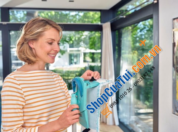 Cây Lau Nhà Leifheit 52120 Twist Medium Ergo – Nhập Khẩu Đức & EU - Hình chữ nhật, không có bánh lăn
