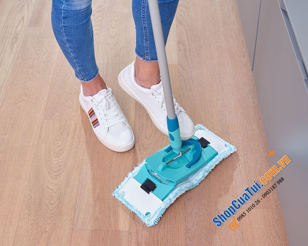 Cây Lau Nhà Leifheit 52120 Twist Medium Ergo – Nhập Khẩu Đức & EU - Hình chữ nhật, không có bánh lăn