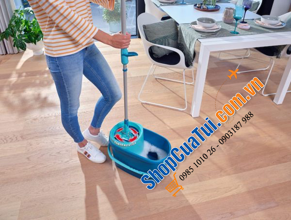 Cây Lau Nhà Leifheit 52120 Twist Medium Ergo – Nhập Khẩu Đức & EU - Hình chữ nhật, không có bánh lăn