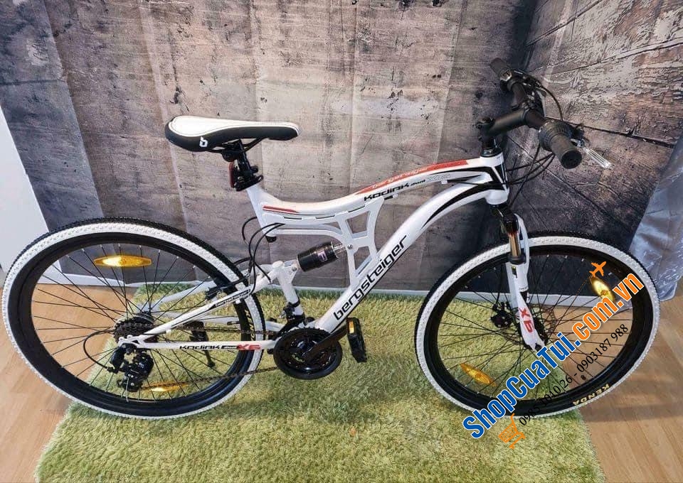 Xe đạp thể thao xe đạp địa hình Bergsteiger- Nội địa Đức - độ bền trên 30 năm màu trắng hoặc xanh
