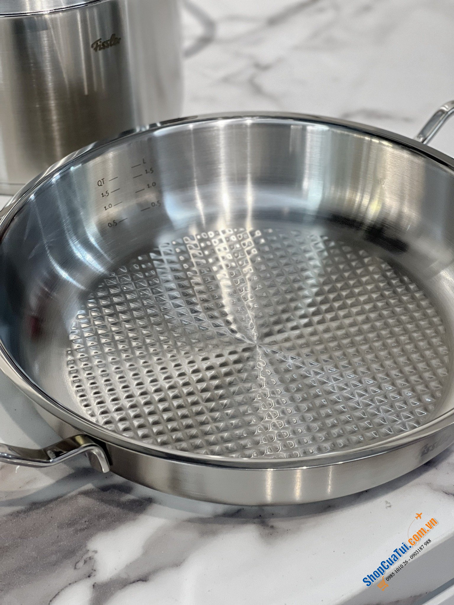 BỘ NỒI 6 MÓN FISSLER ORIGINAL PROFI COLLECTION MADE IN GERMANY(NẮP THÉP) gồm 4 nồi, 1 quánh và 1 chảo 2 quai