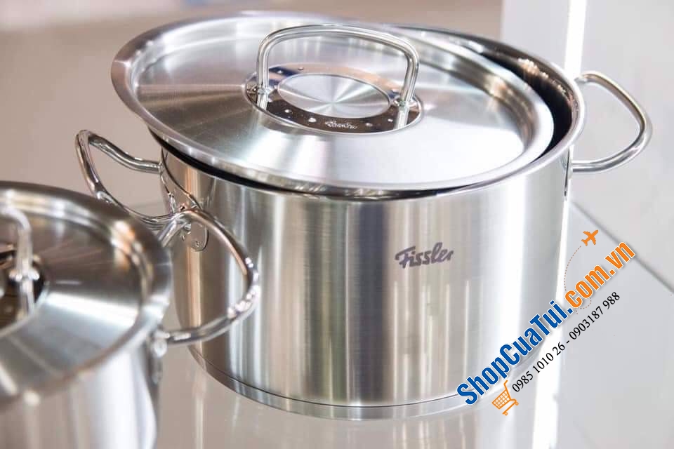 BỘ NỒI 6 MÓN FISSLER ORIGINAL PROFI COLLECTION MADE IN GERMANY(NẮP THÉP) gồm 4 nồi, 1 quánh và 1 chảo 2 quai