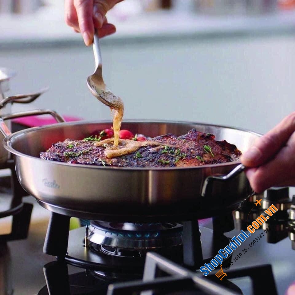BỘ NỒI 6 MÓN FISSLER ORIGINAL PROFI COLLECTION MADE IN GERMANY(NẮP THÉP) gồm 4 nồi, 1 quánh và 1 chảo 2 quai