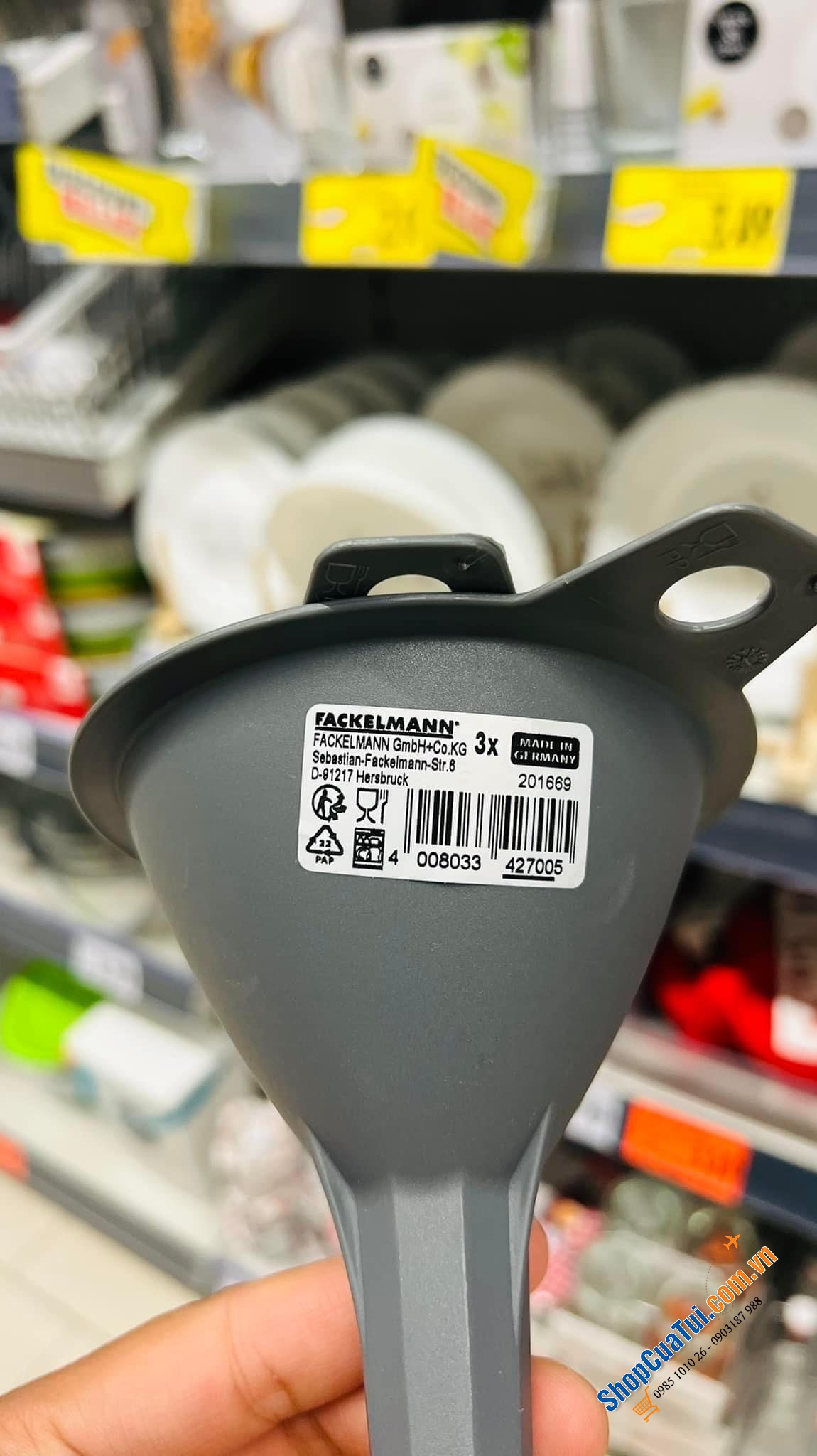 SET 3 phễu Fackelmann - made in Germany.