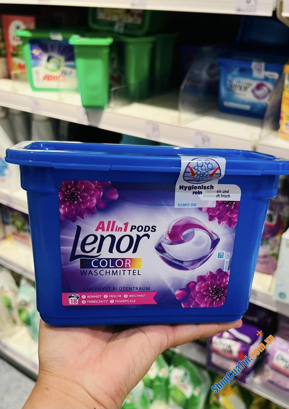 Giặt xả 3 trong 1 LENOR (nước giặt + nước xả  + hạt nước hoa).