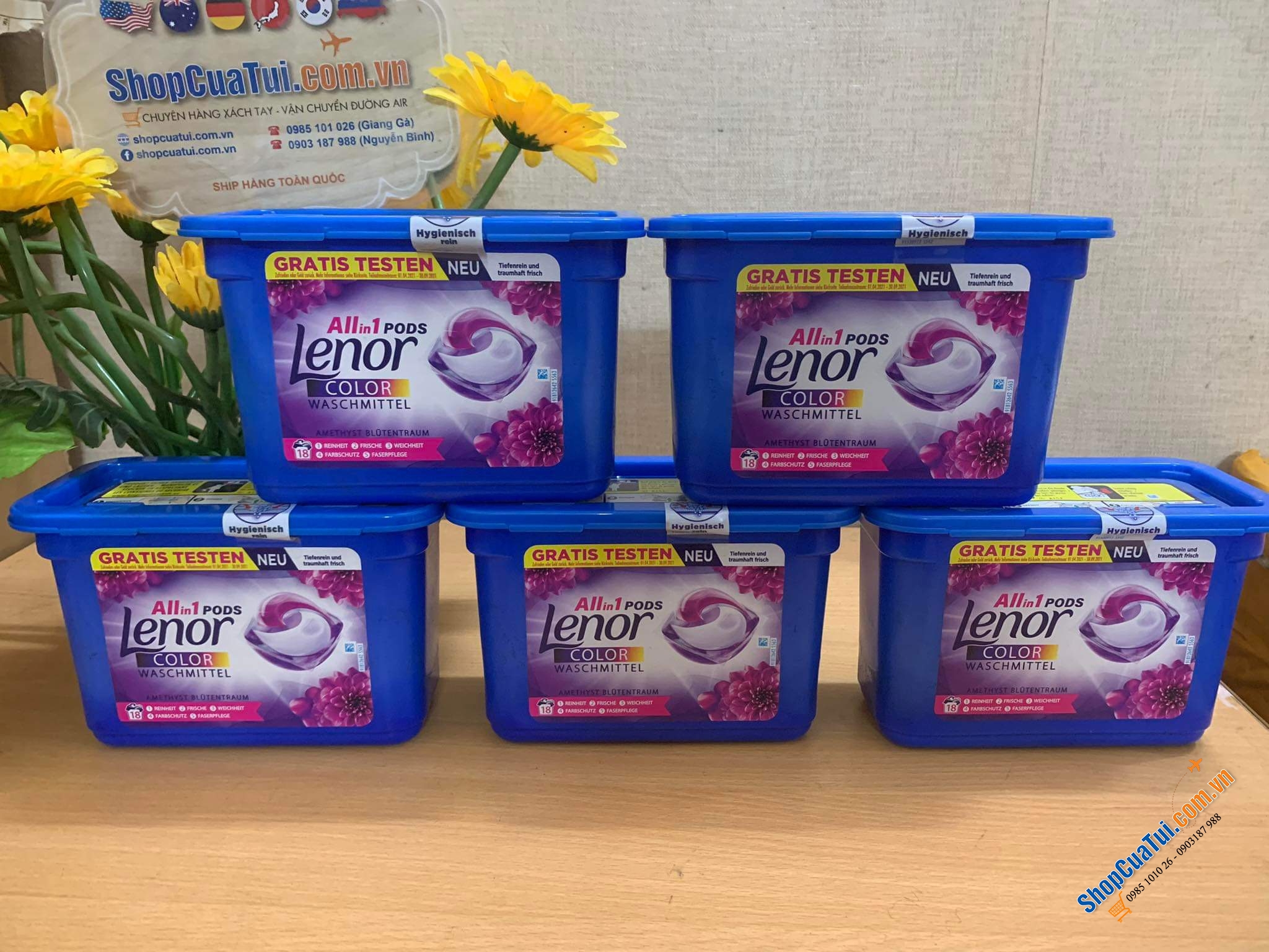 Giặt xả 3 trong 1 LENOR (nước giặt + nước xả  + hạt nước hoa).