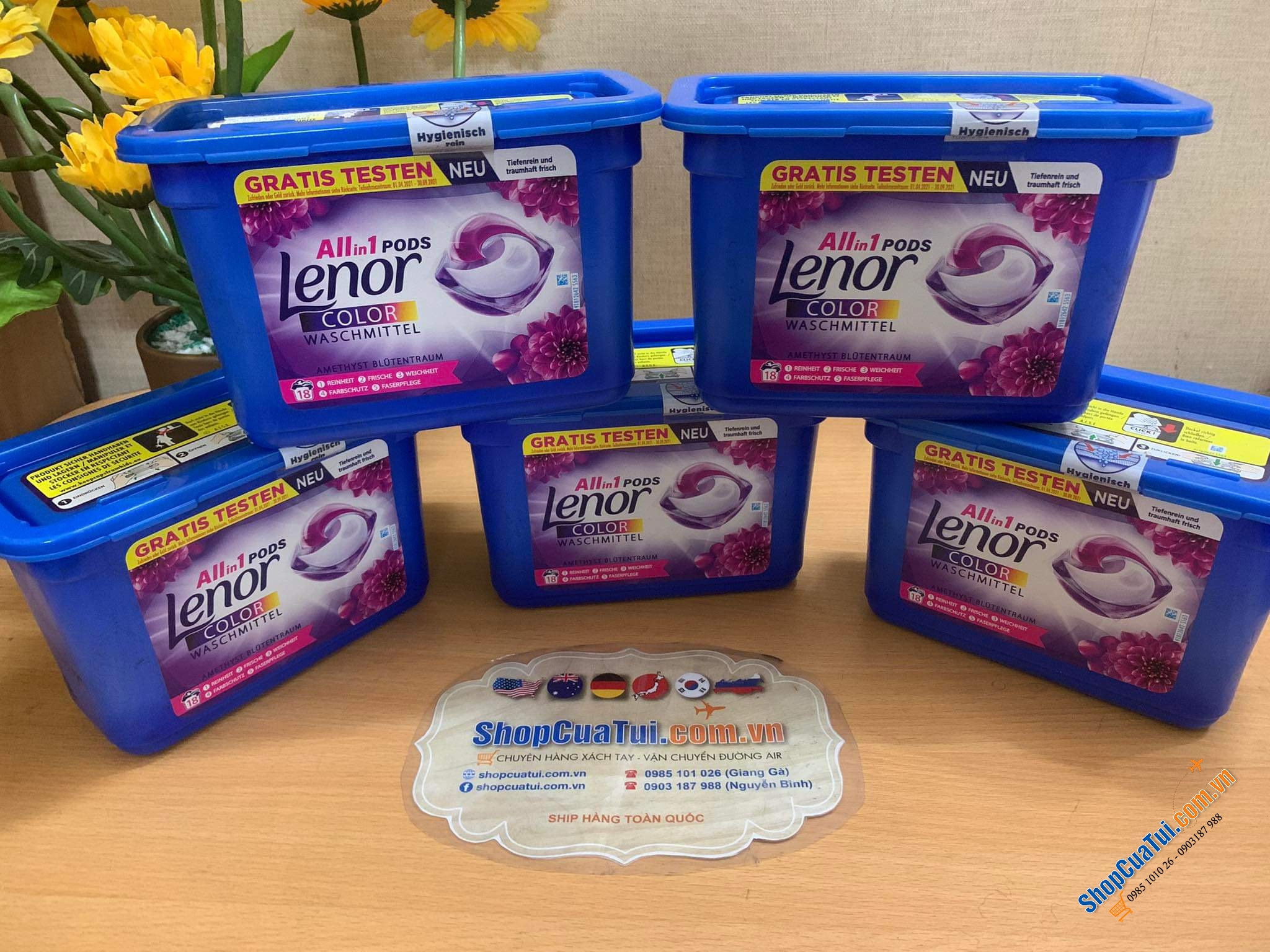 Giặt xả 3 trong 1 LENOR (nước giặt + nước xả  + hạt nước hoa).