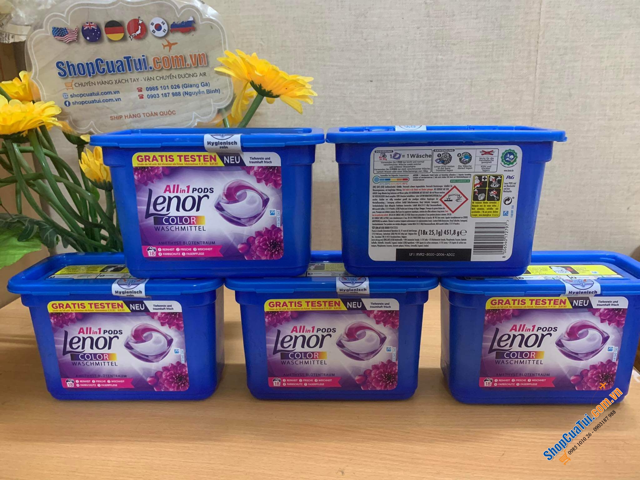 Giặt xả 3 trong 1 LENOR (nước giặt + nước xả  + hạt nước hoa).