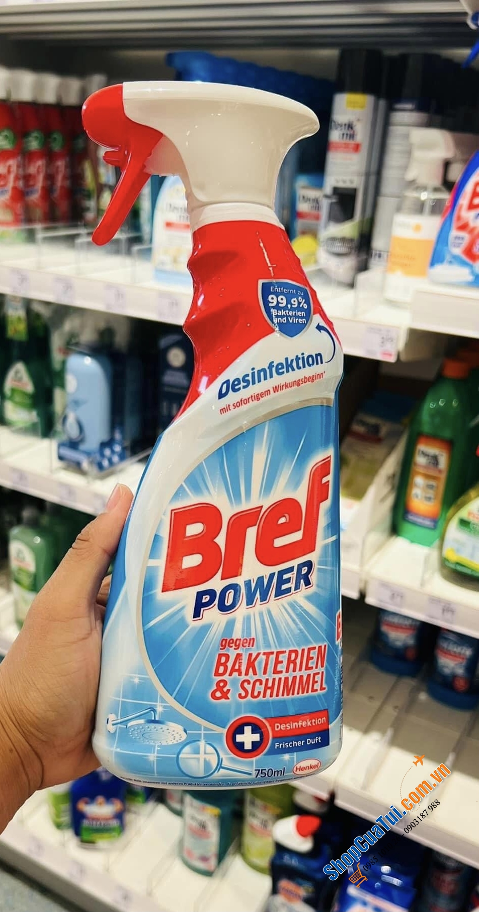XỊT KHỬ TRÙNG NẤM MỐC & VI KHUẨN BREF POWER.