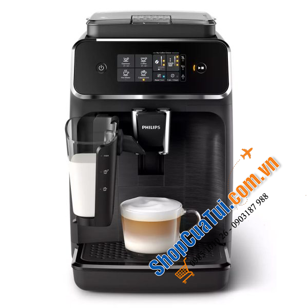 Máy Pha Cà Phê Philips EP2230/10 Serie 2200 SIÊU KHOẺ - SIÊU BỀN - Thưởng thức 3 loại vị cà phê espresso mạnh, cà phê thơm hay thức uống sữa kem chỉ với một nút bấm