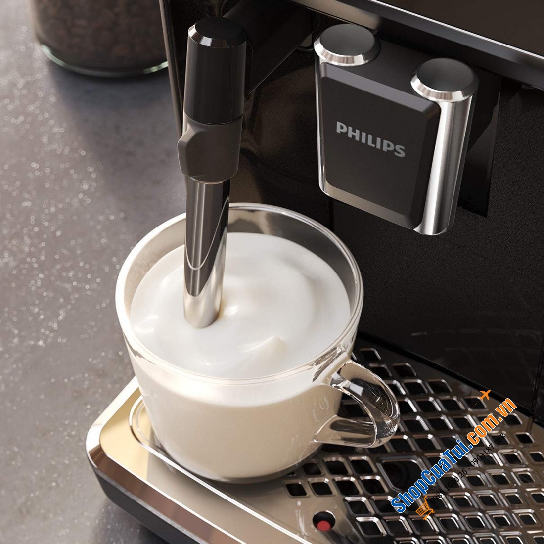 Máy Pha Cà Phê Philips EP2230/10 Serie 2200 SIÊU KHOẺ - SIÊU BỀN - Thưởng thức 3 loại vị cà phê espresso mạnh, cà phê thơm hay thức uống sữa kem chỉ với một nút bấm