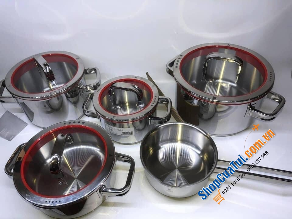BỘ NỒI WMF FUNCTION 5 MÓN - Dòng cao cấp của WMF, niềm tự hào của hãng, với 4 nồi các kích cỡ và 1 quánh - vừa vặn cho căn bếp gia đình