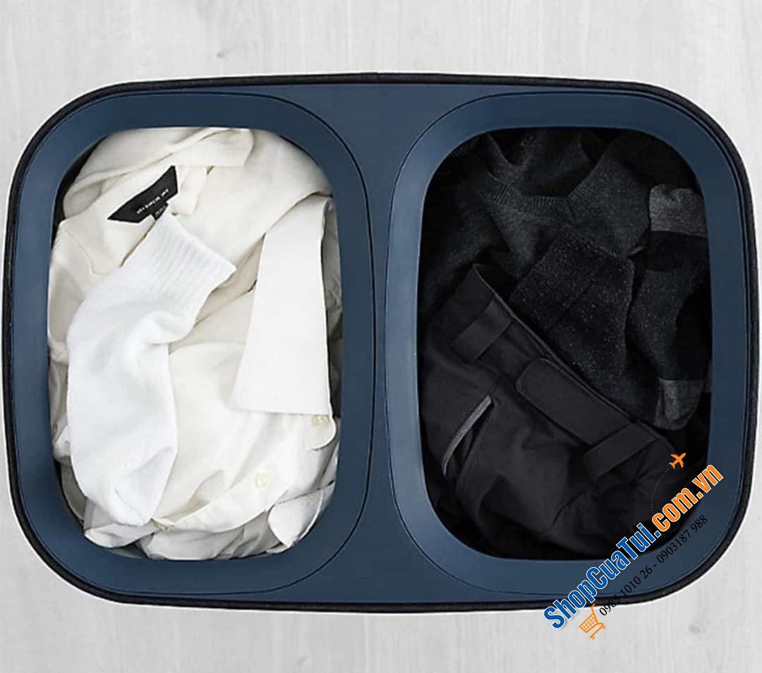 Giỏ đựng quần áo 2 ngăn 90L Joseph Joseph 50004 (màu đen).