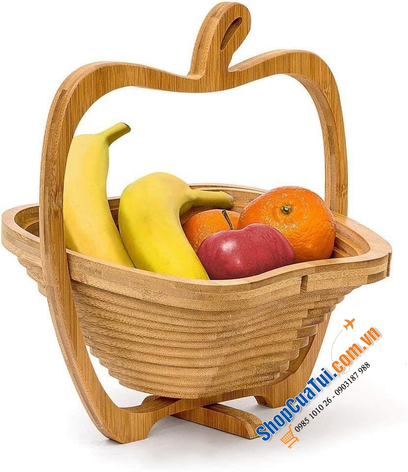 Rổ tre gấp gọn hình quả táo Fruit Basket - GIỎ ĐỰNG TRÁI CÂY RELAXDAYS HÌNH QUẢ TÁO SIÊU XINH CÓ THỂ GẬP GỌN LÀM BẰNG TRE