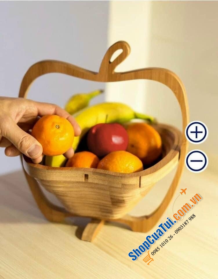 Rổ tre gấp gọn hình quả táo Fruit Basket - GIỎ ĐỰNG TRÁI CÂY RELAXDAYS HÌNH QUẢ TÁO SIÊU XINH CÓ THỂ GẬP GỌN LÀM BẰNG TRE