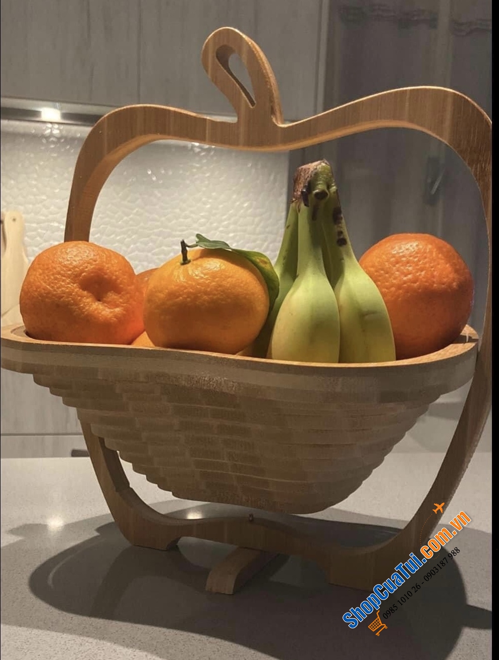 Rổ tre gấp gọn hình quả táo Fruit Basket - GIỎ ĐỰNG TRÁI CÂY RELAXDAYS HÌNH QUẢ TÁO SIÊU XINH CÓ THỂ GẬP GỌN LÀM BẰNG TRE