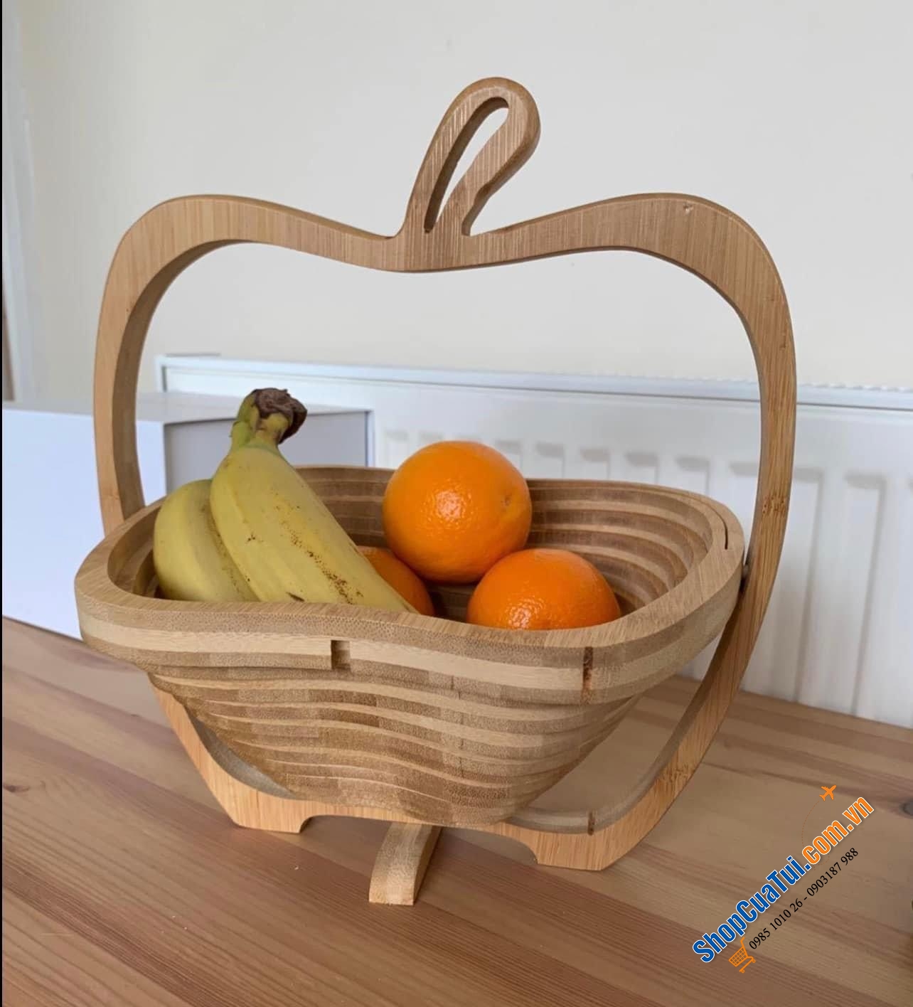 Rổ tre gấp gọn hình quả táo Fruit Basket - GIỎ ĐỰNG TRÁI CÂY RELAXDAYS HÌNH QUẢ TÁO SIÊU XINH CÓ THỂ GẬP GỌN LÀM BẰNG TRE