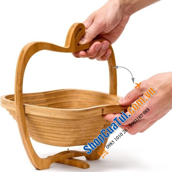 Rổ tre gấp gọn hình quả táo Fruit Basket - GIỎ ĐỰNG TRÁI CÂY RELAXDAYS HÌNH QUẢ TÁO SIÊU XINH CÓ THỂ GẬP GỌN LÀM BẰNG TRE