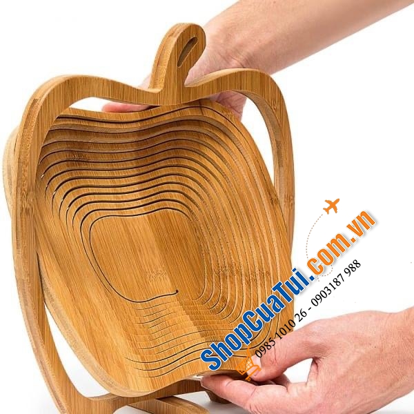 Rổ tre gấp gọn hình quả táo Fruit Basket - GIỎ ĐỰNG TRÁI CÂY RELAXDAYS HÌNH QUẢ TÁO SIÊU XINH CÓ THỂ GẬP GỌN LÀM BẰNG TRE