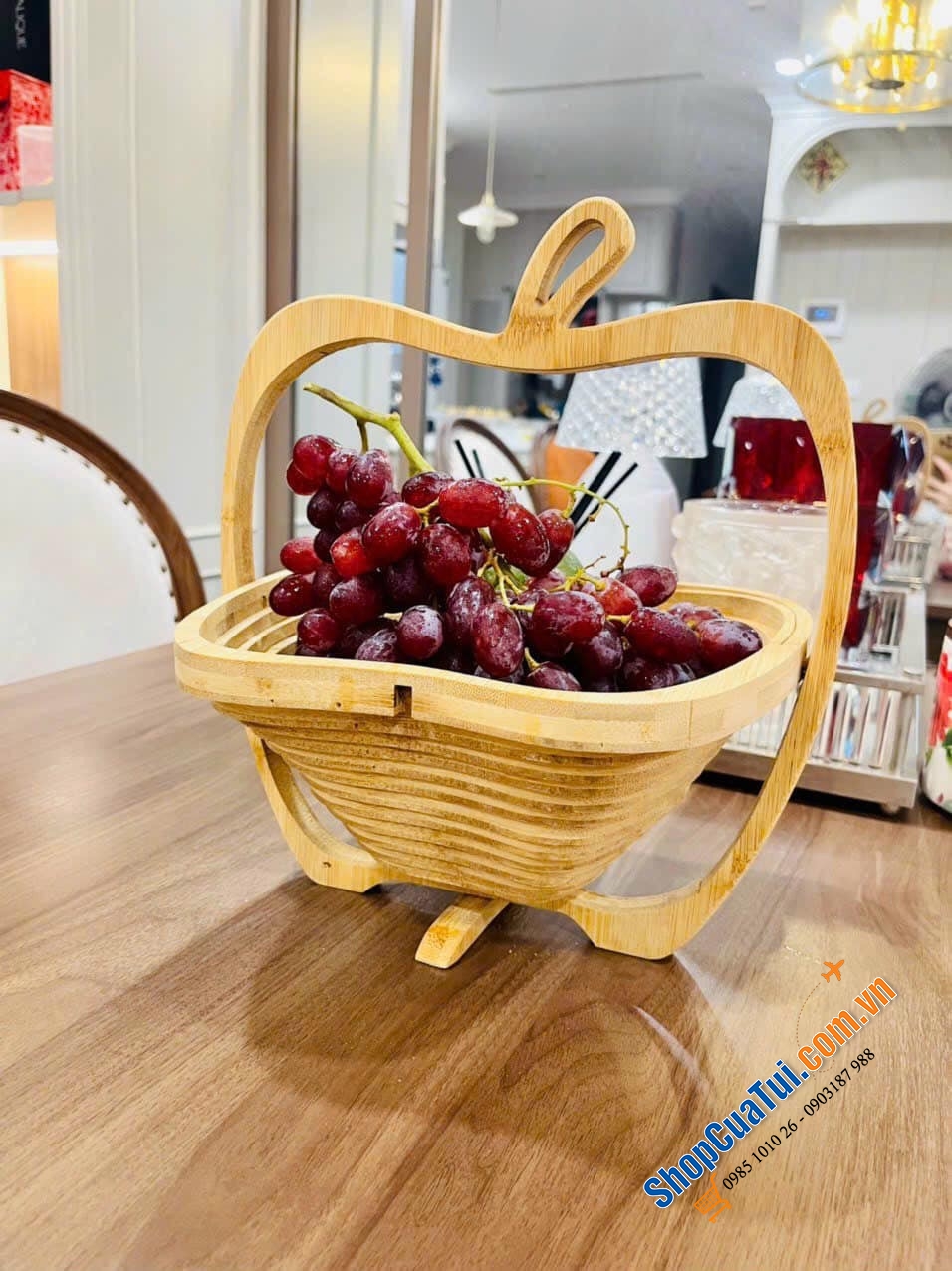 Rổ tre gấp gọn hình quả táo Fruit Basket - GIỎ ĐỰNG TRÁI CÂY RELAXDAYS HÌNH QUẢ TÁO SIÊU XINH CÓ THỂ GẬP GỌN LÀM BẰNG TRE