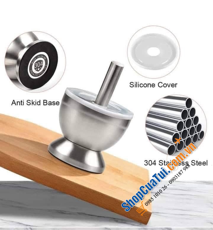 SET CHÀY CỐI SOPITO Kích thước 10*10*9 nhỏ xinh rất tiện lợi để nghiền gia vị, cầm đầm tay, giã siêu thích